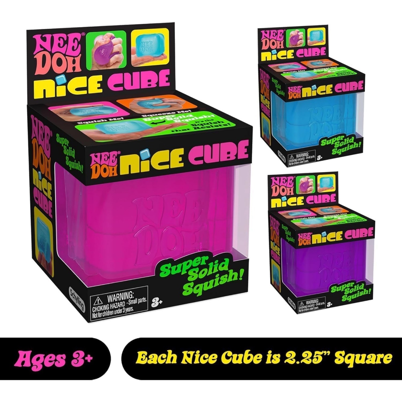 NeeDoh Nice Cube - Solid Squish - Pink - Image 2