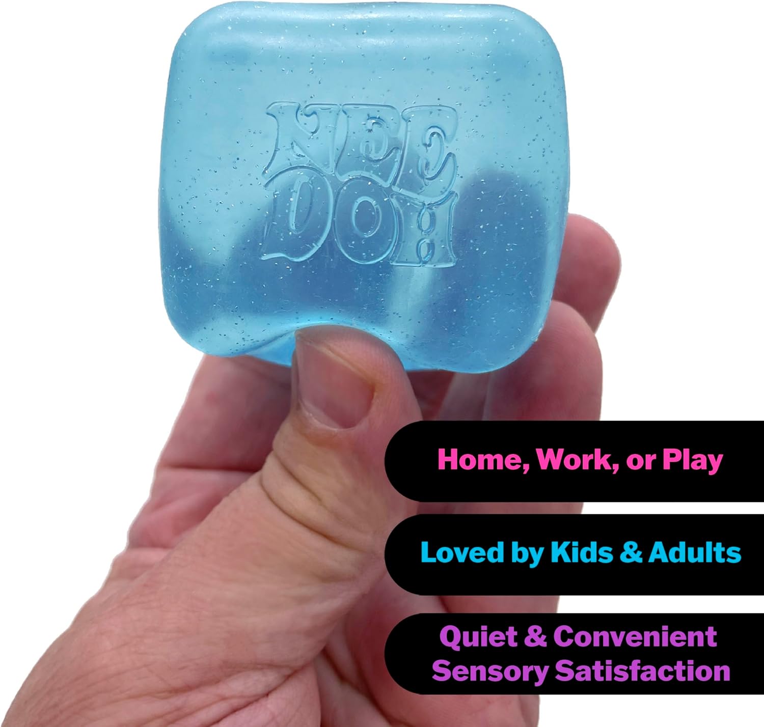 Schylling NeeDoh Nice Cube - Sensory Squeeze Toy with Super Solid Squish - 2.25 Cube - Color May Vary (Pack of 1) - Image 6