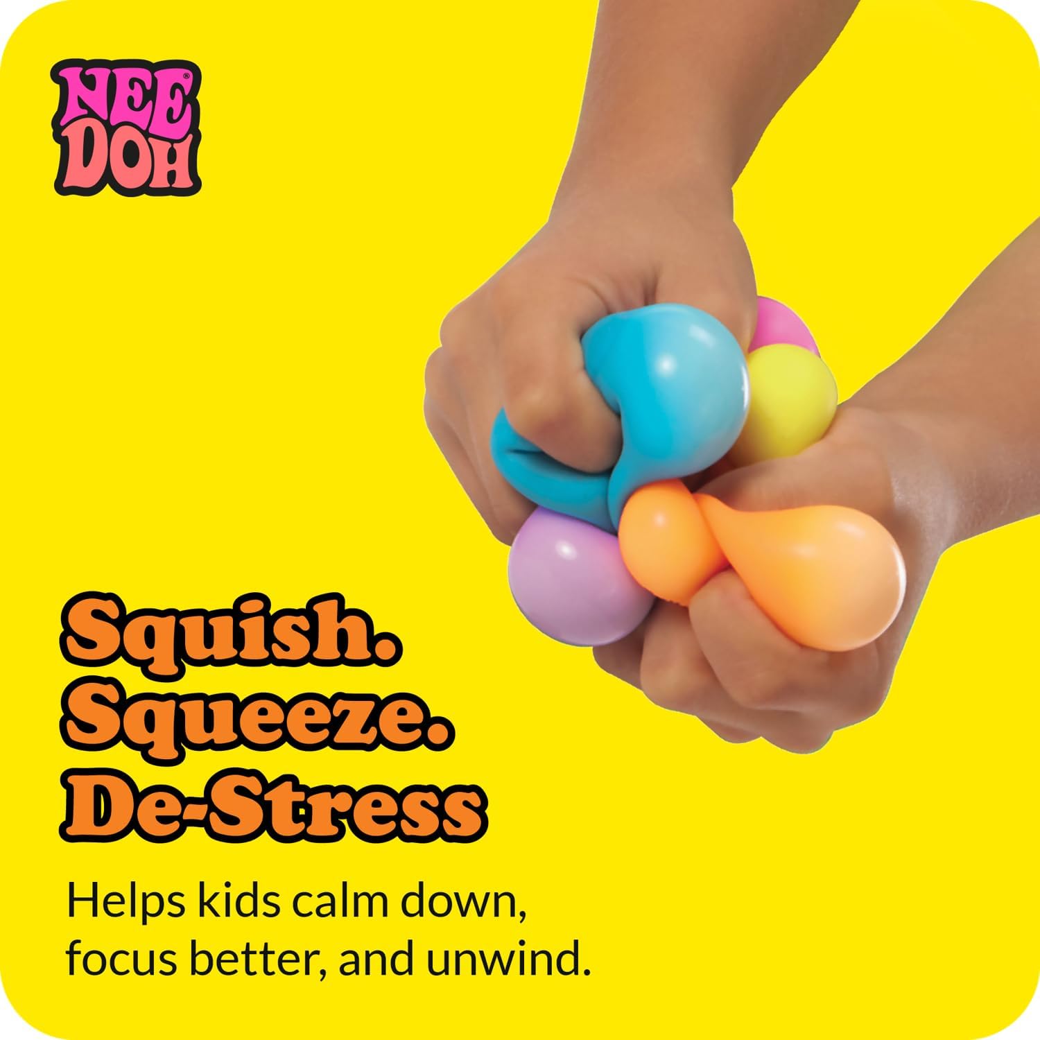 Schylling NeeDoh Rainboh Teenie - Sensory Squeeze Toy - Contains 6 Mini Groovy Globs - 1.5 Wide - Multicolored - Image 7