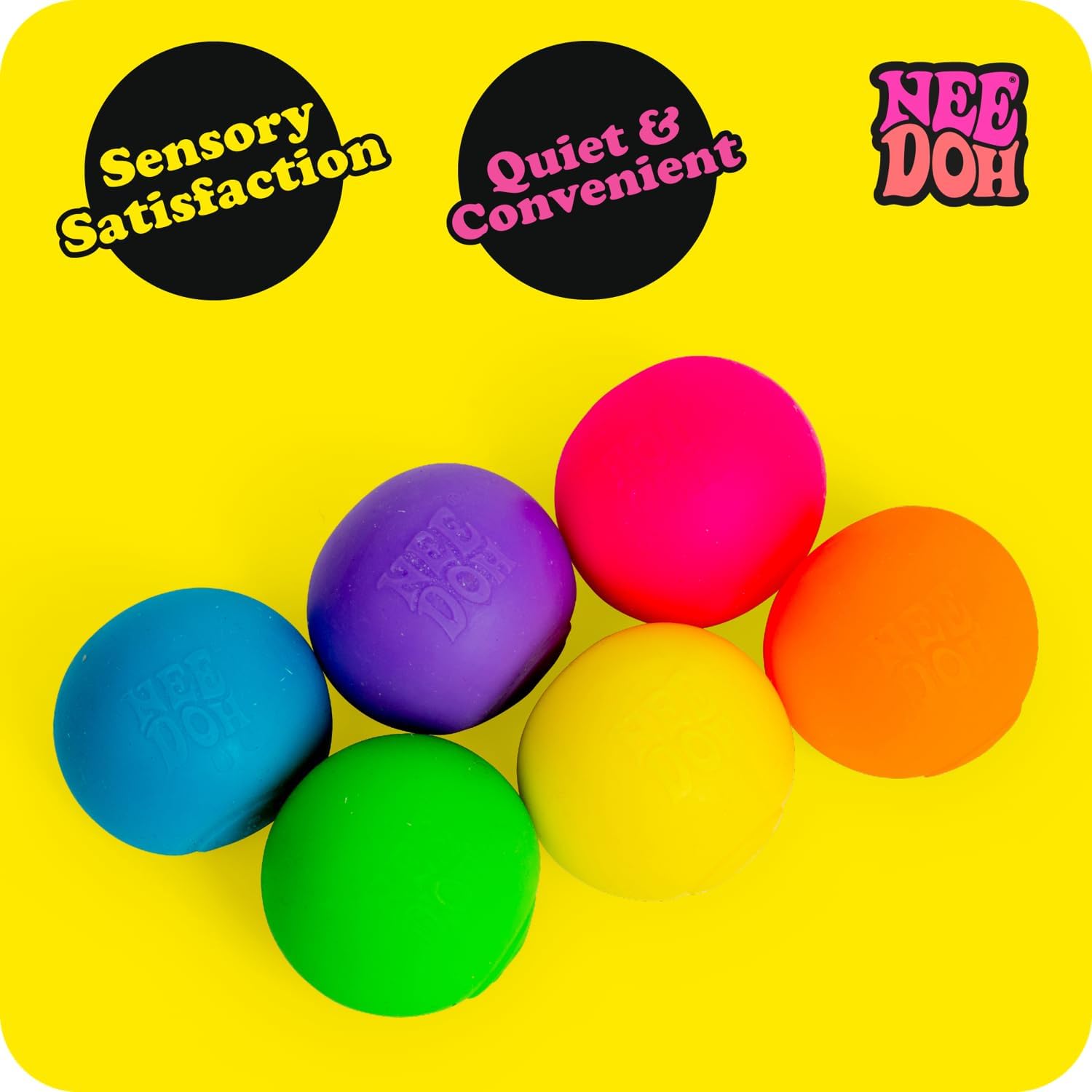 Schylling NeeDoh Rainboh Teenie - Sensory Squeeze Toy - Contains 6 Mini Groovy Globs - 1.5 Wide - Multicolored - Image 3
